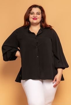 Picture of BLACK CHINESE COLLAR BLOUSE